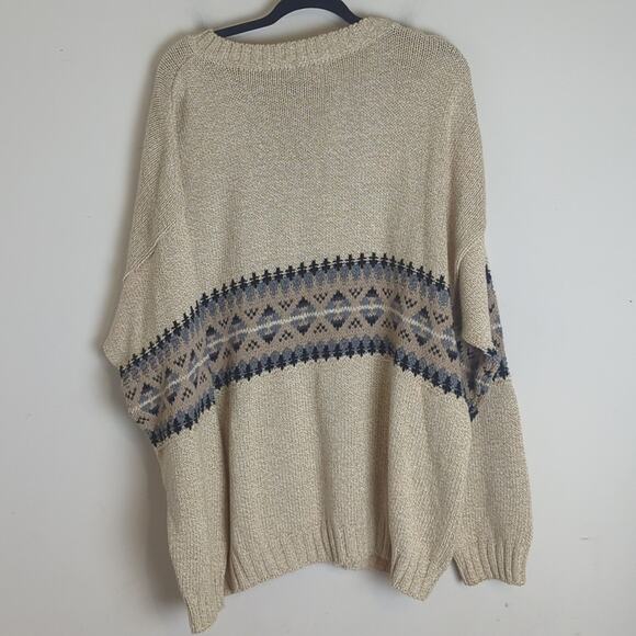 Vintage Tight Knit Ski Lodge Vibe Sweater Preppy Mens Size XL - Picture 8 of 9